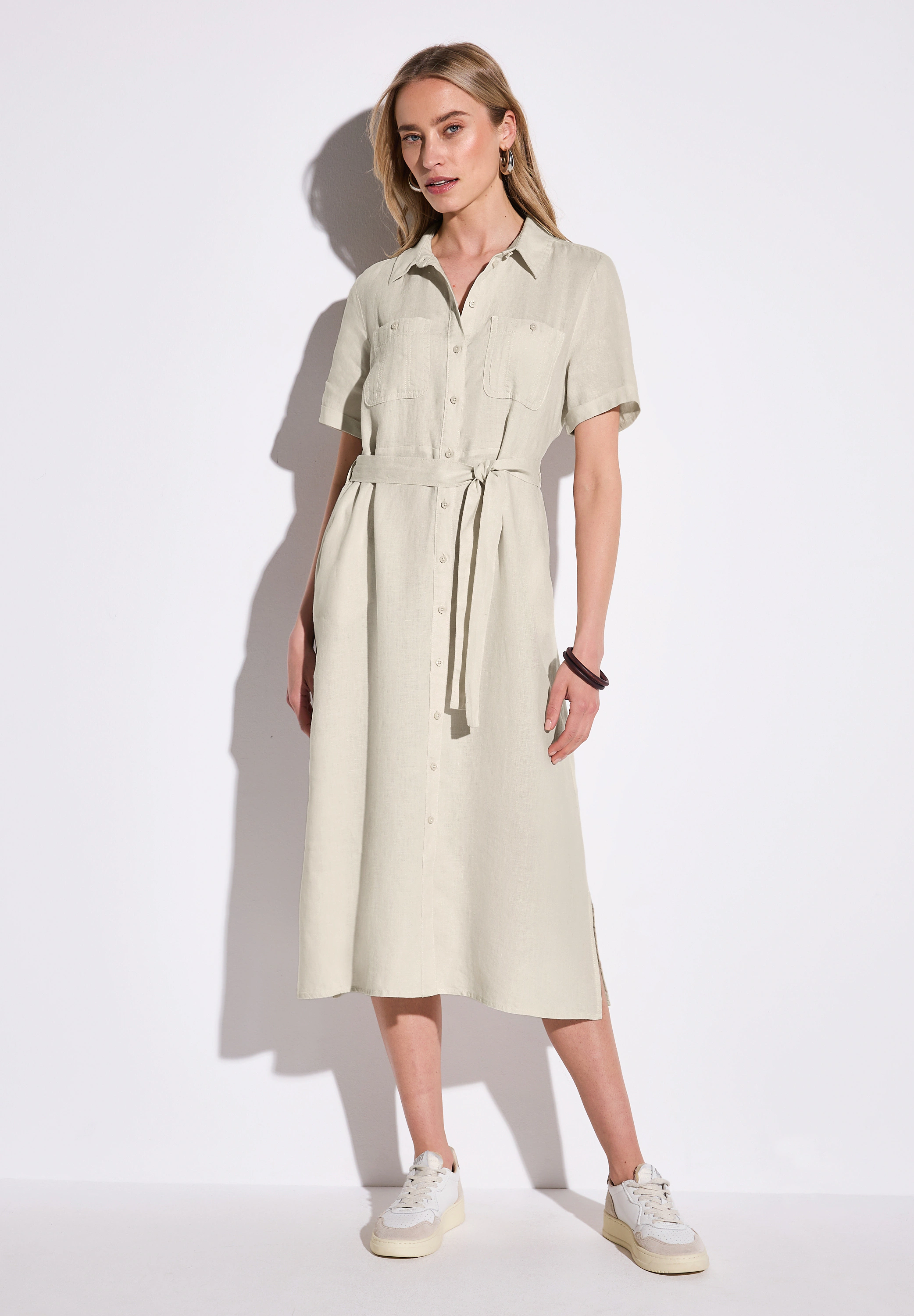 STREET ONE Midikleid, mit Bindegürtel zum Taillieren günstig online kaufen
