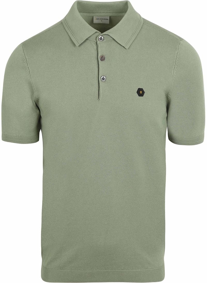 No Excess Knitted Poloshirt Grün - Größe XL günstig online kaufen