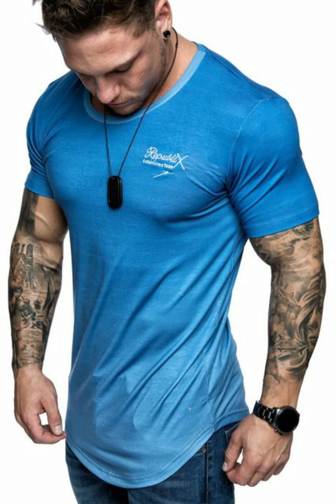 REPUBLIX T-Shirt LIAM Herren Oversize Crew Neck Waterfall Design Shirt mit günstig online kaufen
