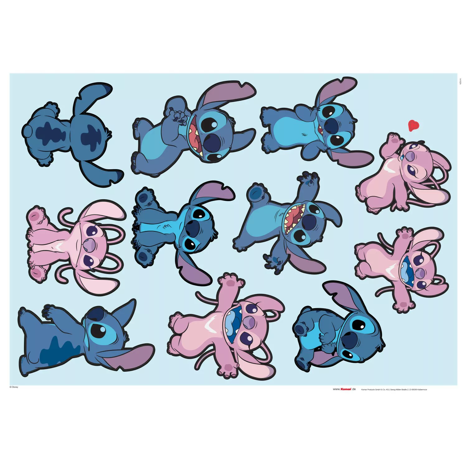 Komar Wandtattoo "Komar Wandtattoo - Stitch and Angle Happy - Größe 50 x 70 günstig online kaufen