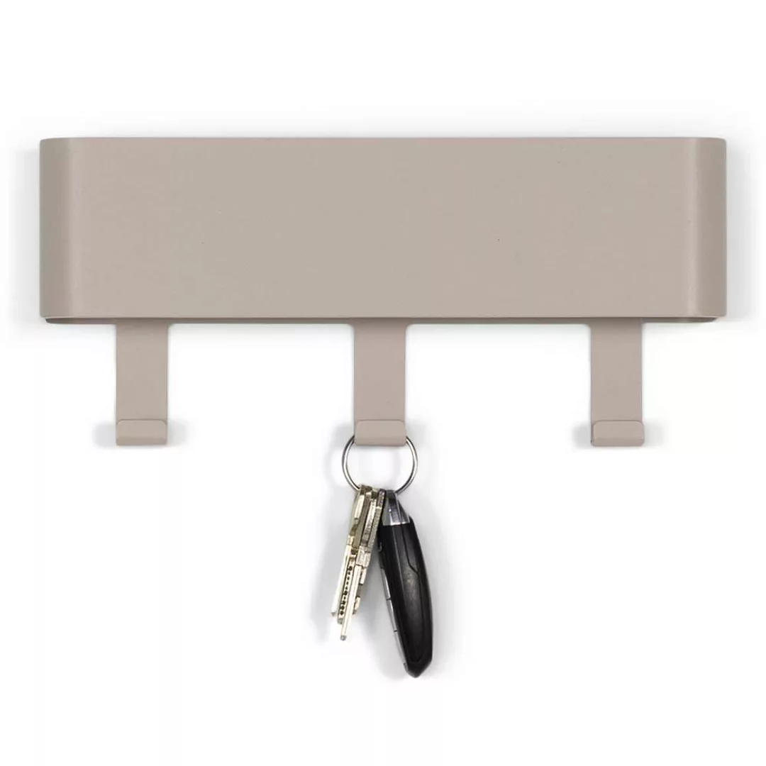 Design Metall Wandhaken modern in Taupe pulverbeschichtet günstig online kaufen