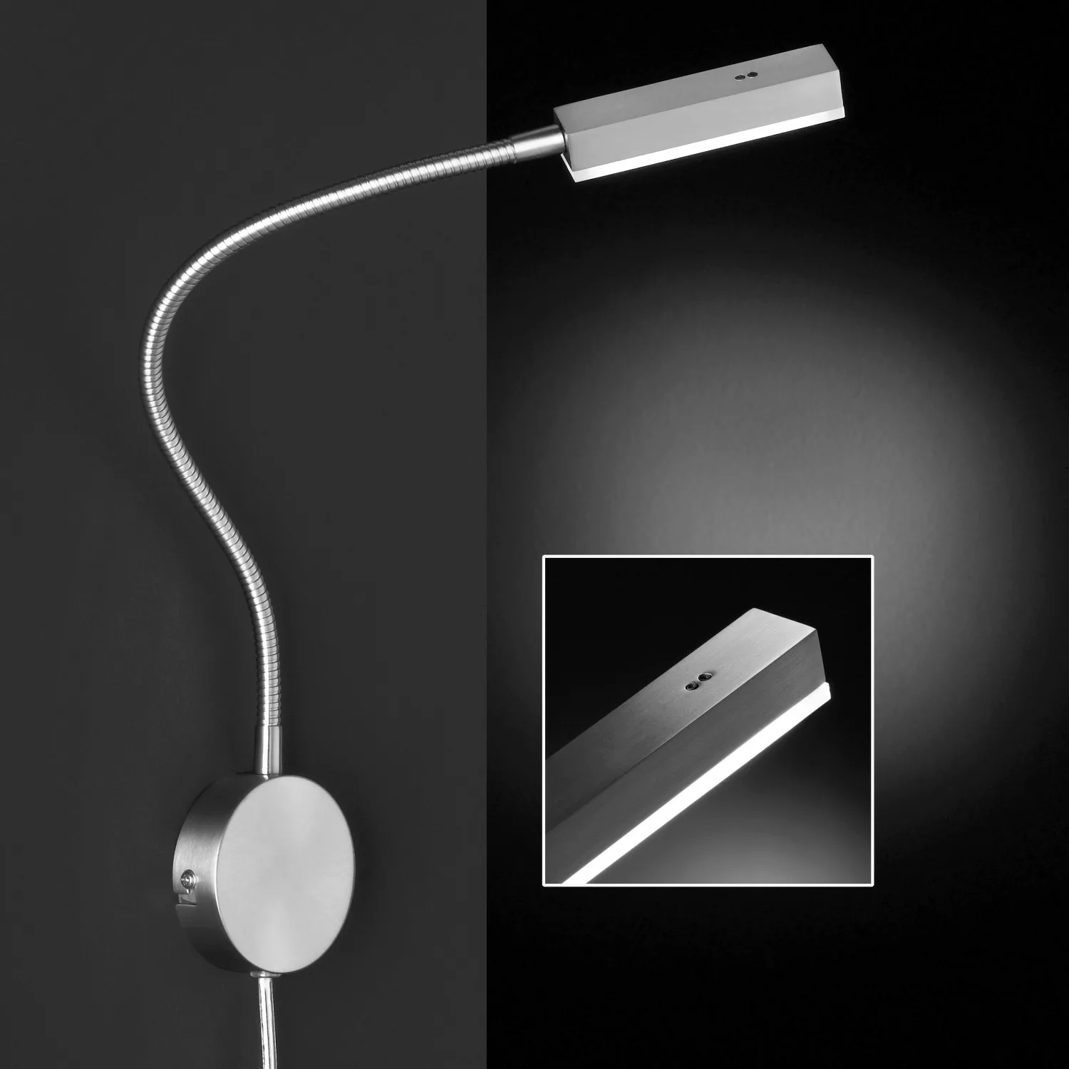 Fischer & Honsel LED-Wandspot 30603 nickel matt Acryl Metall B/H/T: ca. 8x5 günstig online kaufen