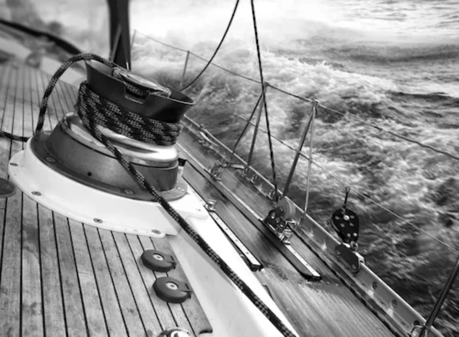 Papermoon Fototapete »Boot schwarz & weiß« günstig online kaufen