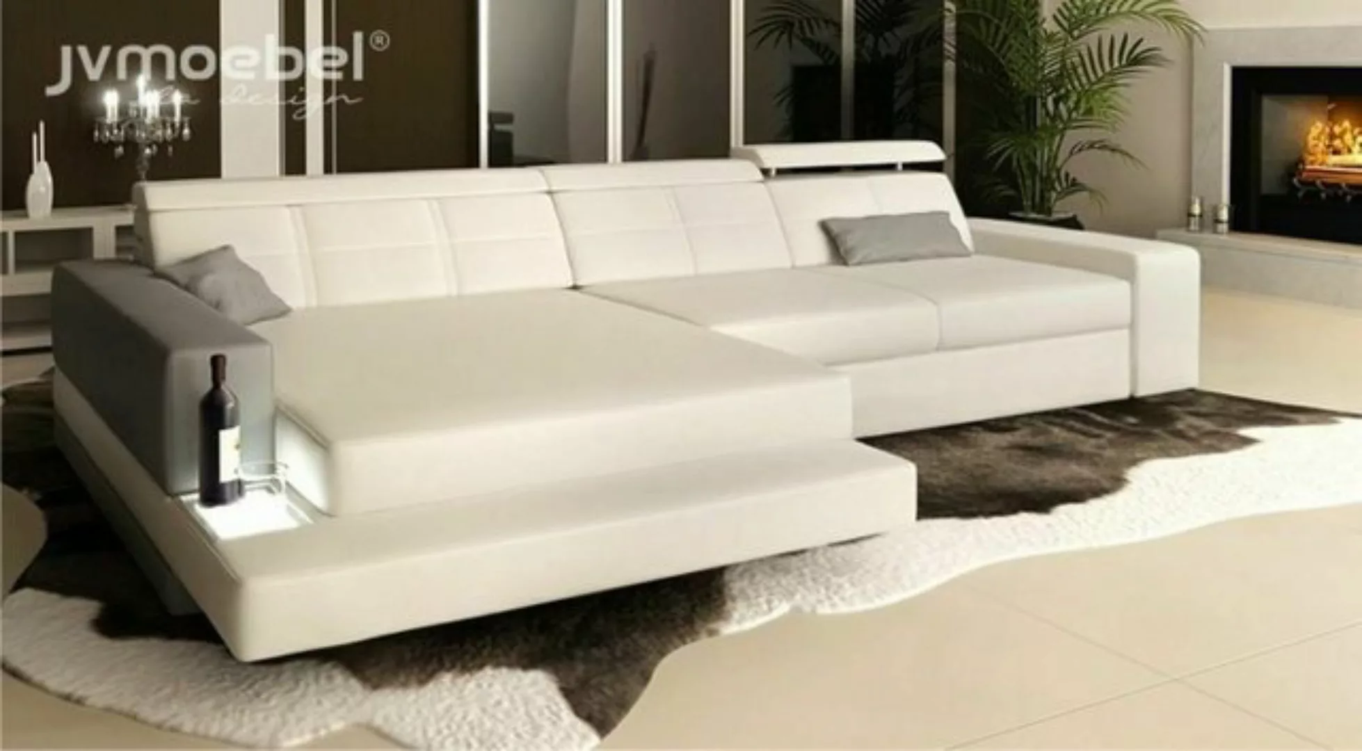 JVmoebel Ecksofa Eck L Form Textil Sofa Design Ledersofa Ecksofa Polster Ec günstig online kaufen