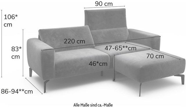 Sensoo 2,5-Sitzer Cosy1, Spar-Set 2 Teile, 3 Komfortfunktionen (verstellbar günstig online kaufen