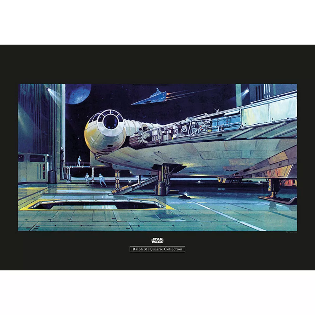KOMAR Wandbild - Star Wars Classic RMQ Falcon Hangar - Größe: 70 x 50 cm me günstig online kaufen