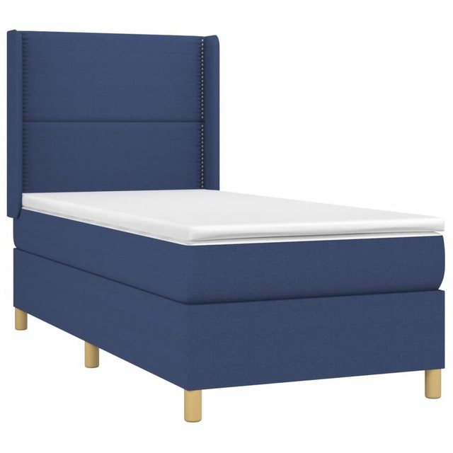 vidaXL Bett Boxspringbett mit Matratze Blau 90x190 cm Stoff günstig online kaufen