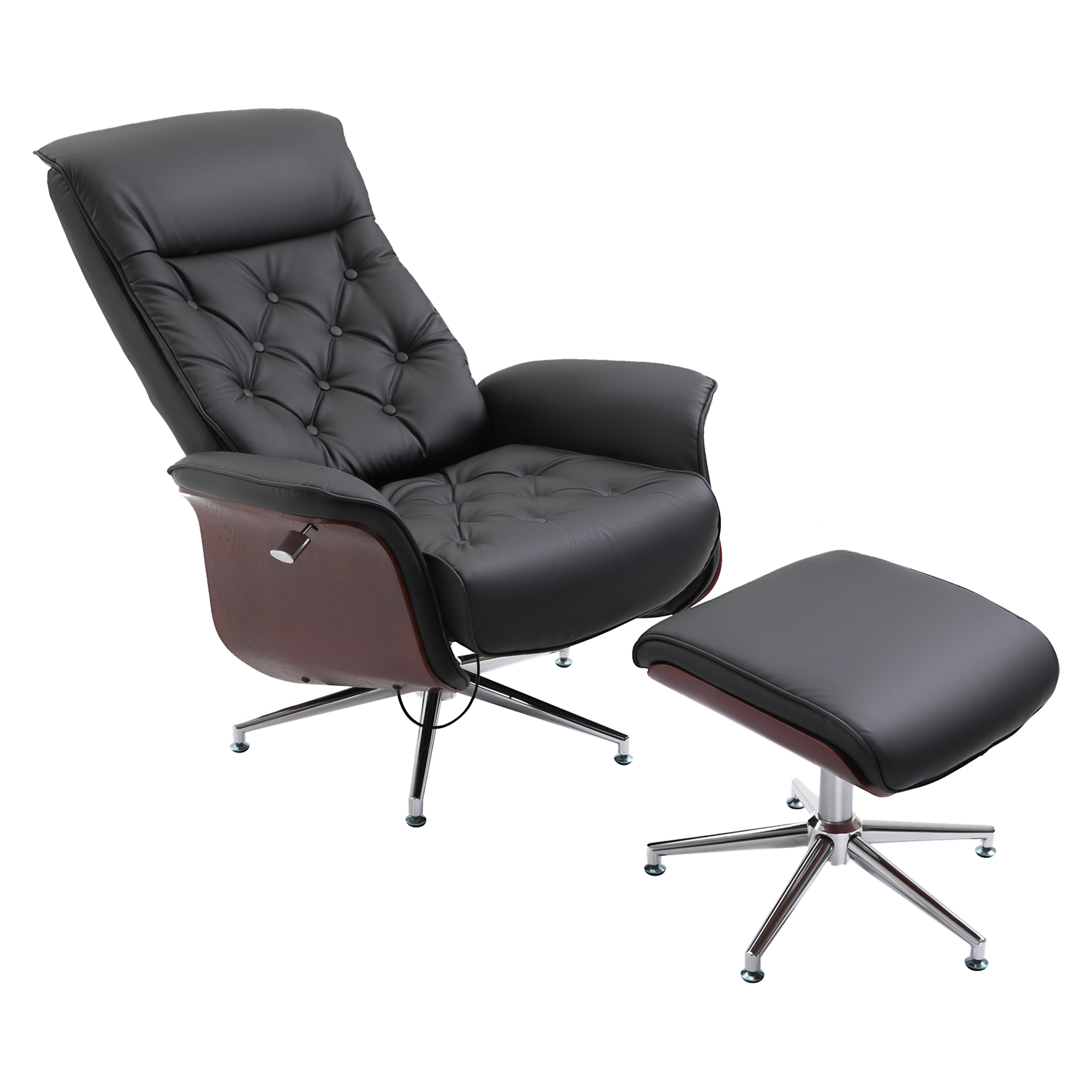 HOMCOM Relaxsessel mit Hocker 360° drehbar 145° neigbar Chesterfield Polste günstig online kaufen