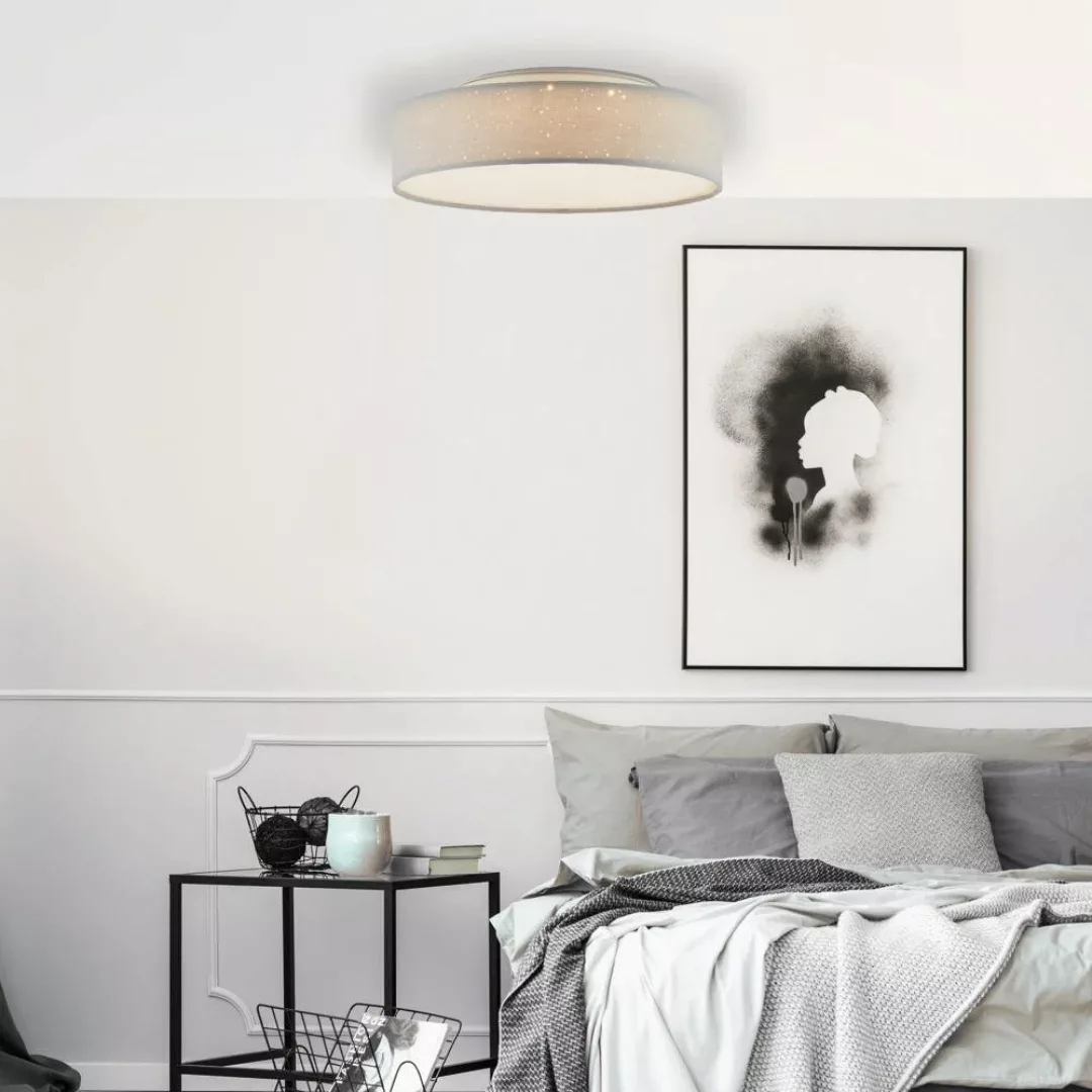 LED Deckenleuchte Baska in Grau 12W 1200lm günstig online kaufen