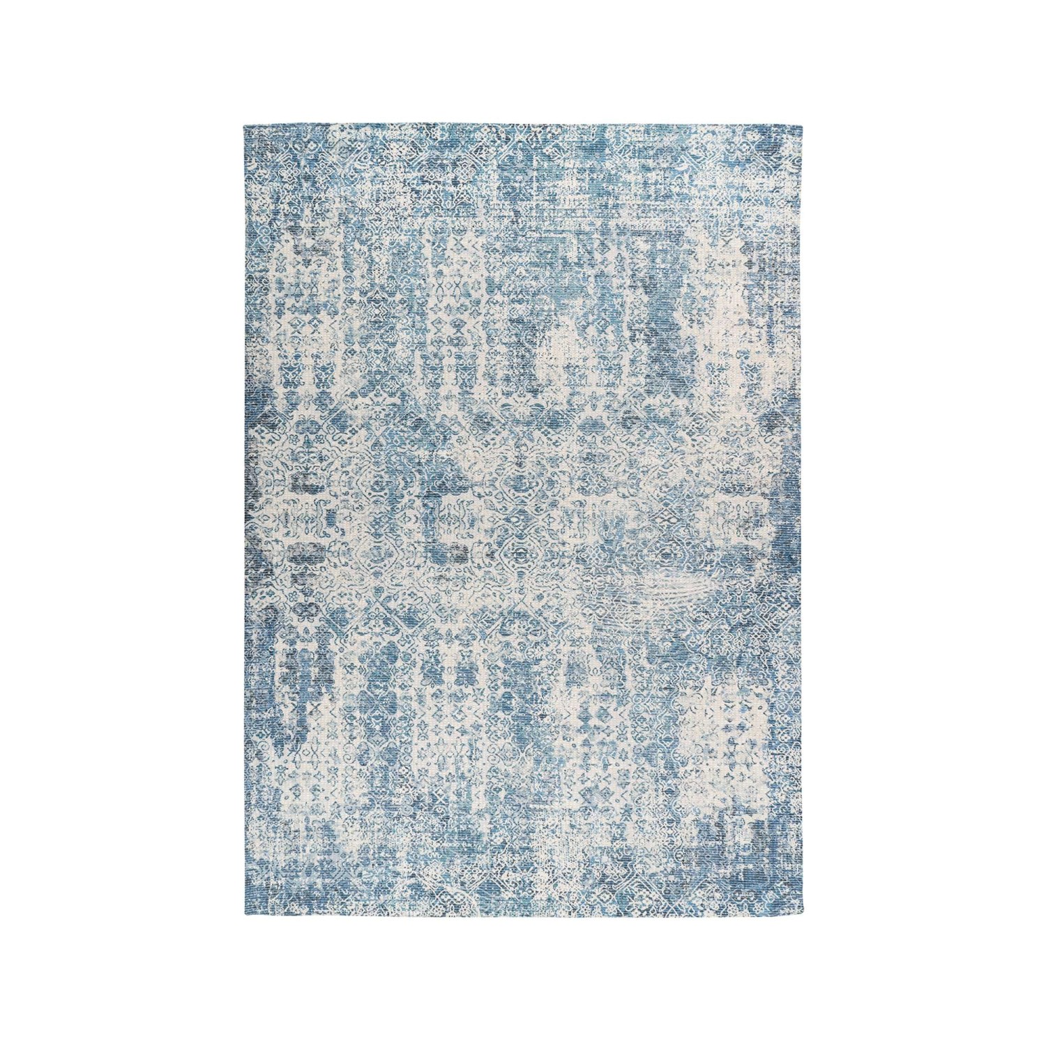 MeGusta Kurzflor Teppich Vintage UsedLook Blau Baumwolle 160x230 cm Covadon günstig online kaufen