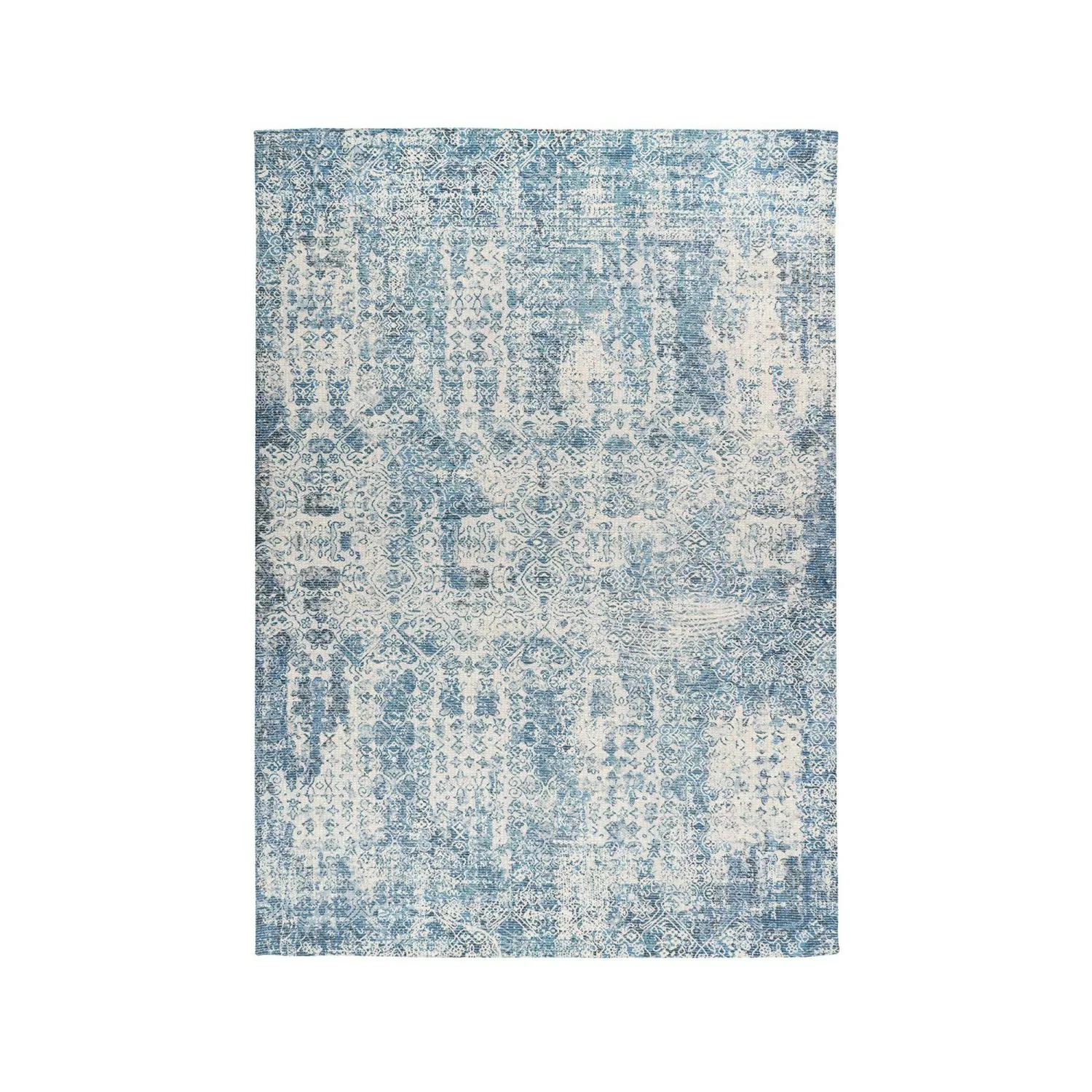 MeGusta Kurzflor Teppich Vintage UsedLook Blau Baumwolle 120x170 cm Covadon günstig online kaufen