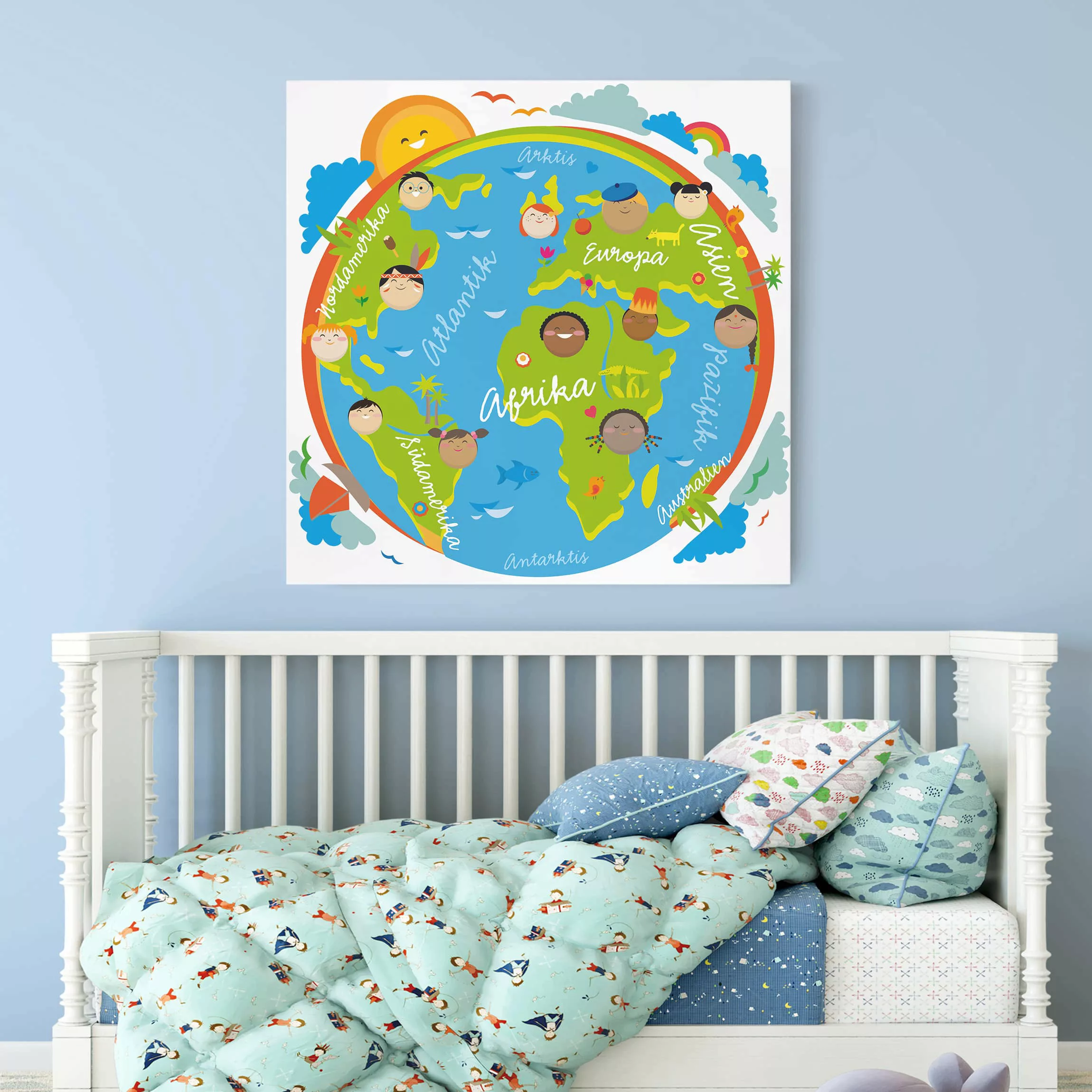 Leinwandbild Kinderzimmer - Quadrat Kinderwelt günstig online kaufen