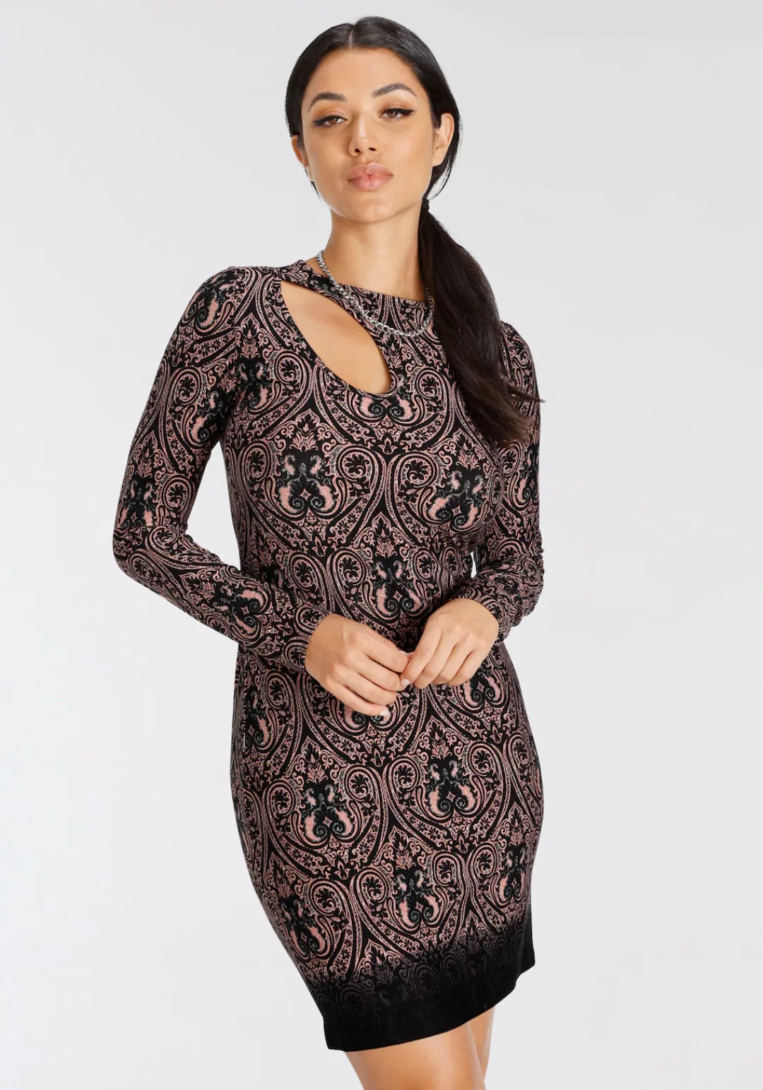 Melrose Jerseykleid mit Cut-Out und Paisley-Muster günstig online kaufen