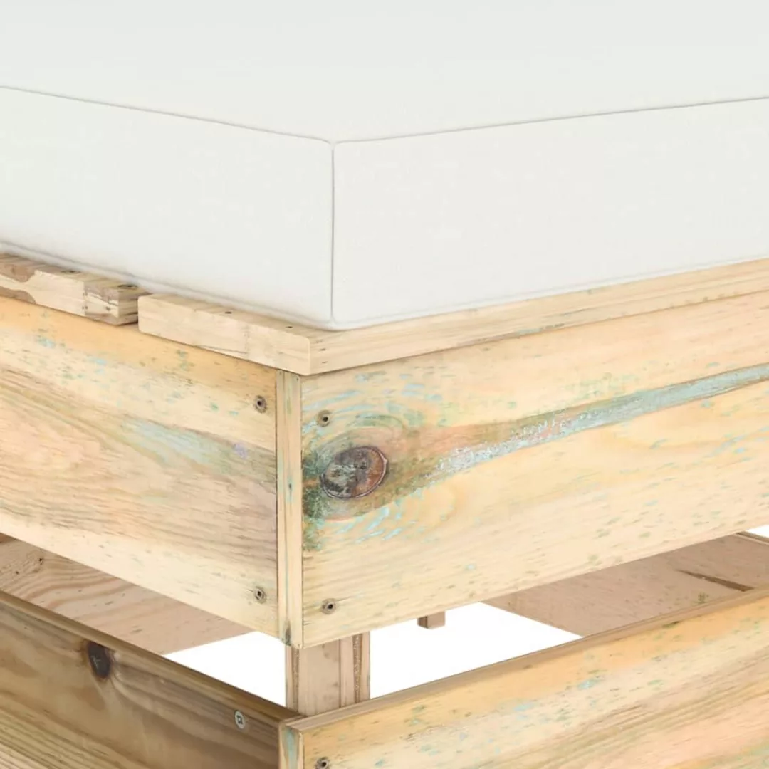 Modulares Mittelsofa Mit Kissen Grün Imprägniertes Holz günstig online kaufen