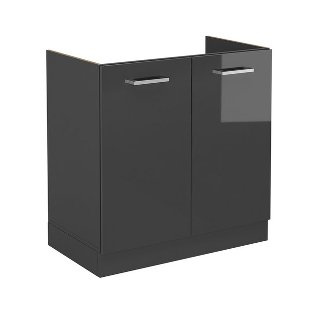 Vicco Spülenunterschrank R-Line, Anthrazit Hochglanz/Anthrazit, 80 cm ohne günstig online kaufen