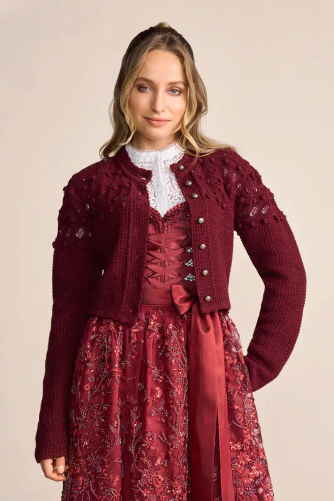 KRÜGER COLLECTION Trachtenjacke Ajour-Strickjacke günstig online kaufen