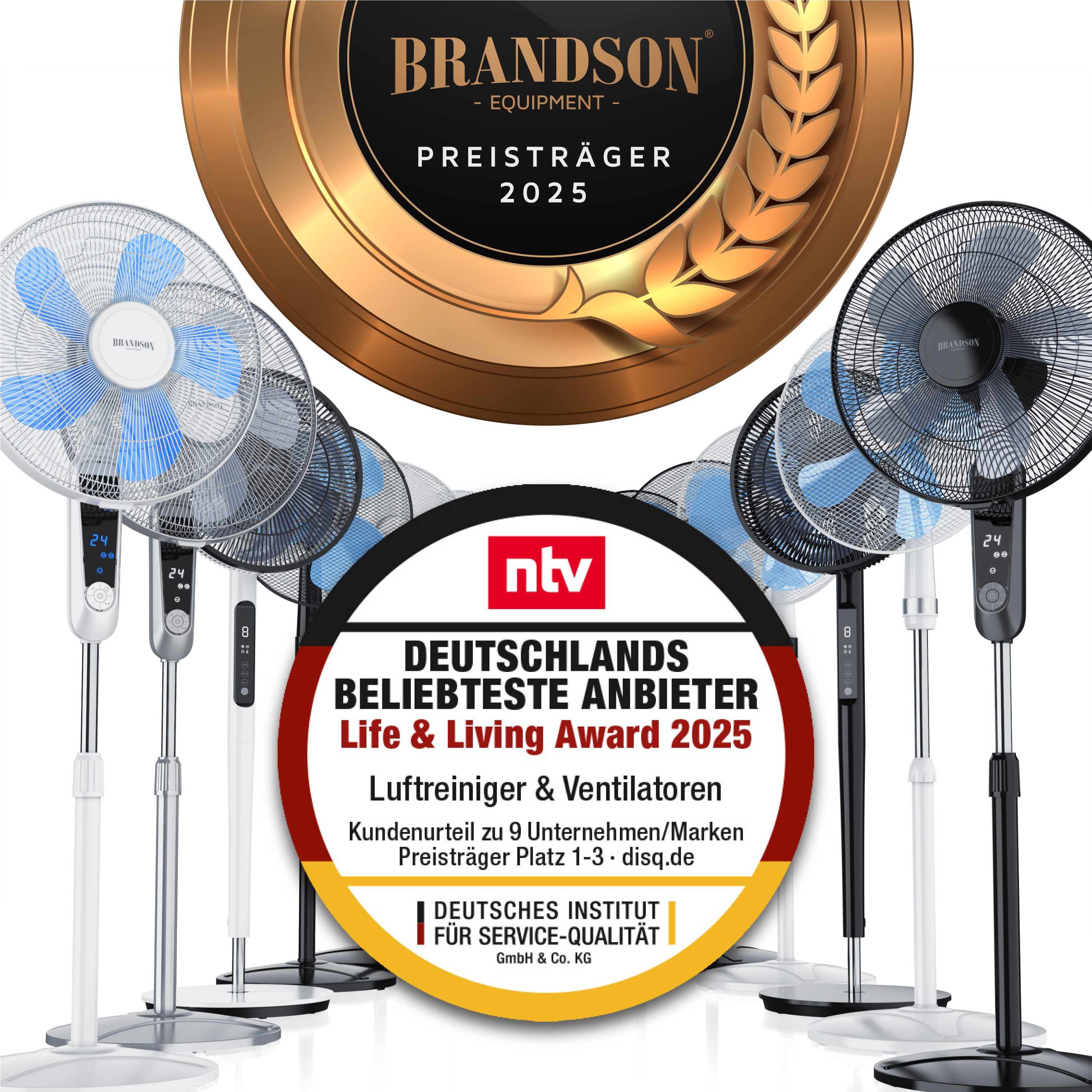 Brandson Standventilator Standlüfter mit Fernbedienung, Neigbar günstig online kaufen