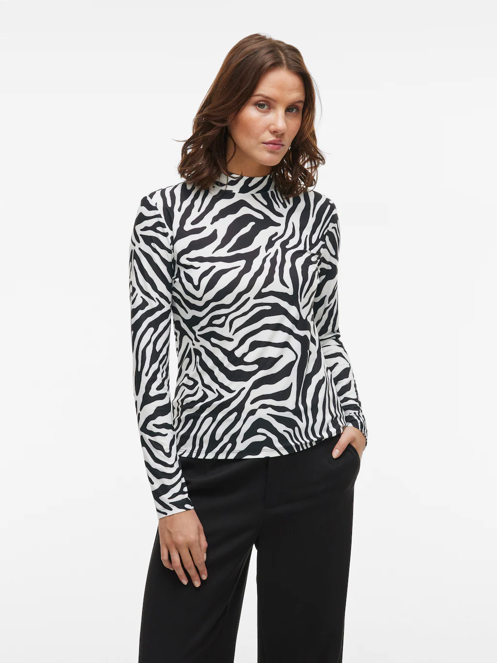 Vila Stehkragenshirt "VILEOA L/S ROLLNECK TOP - NOOS" günstig online kaufen