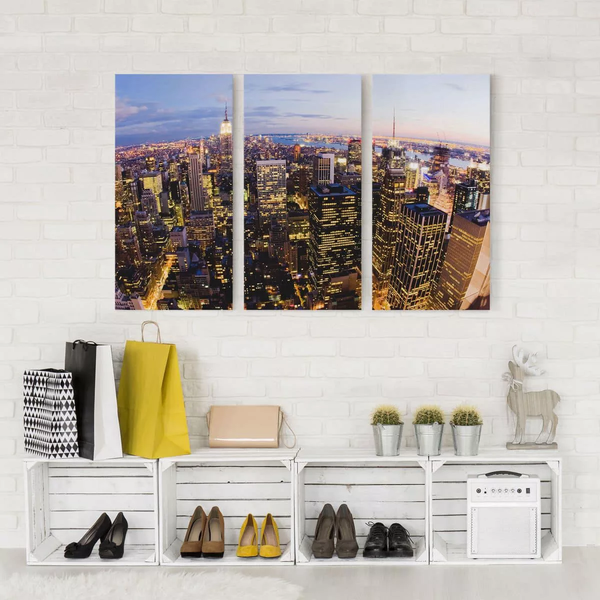 3-teiliges Leinwandbild Architektur & Skyline - Querformat New York Skyline günstig online kaufen