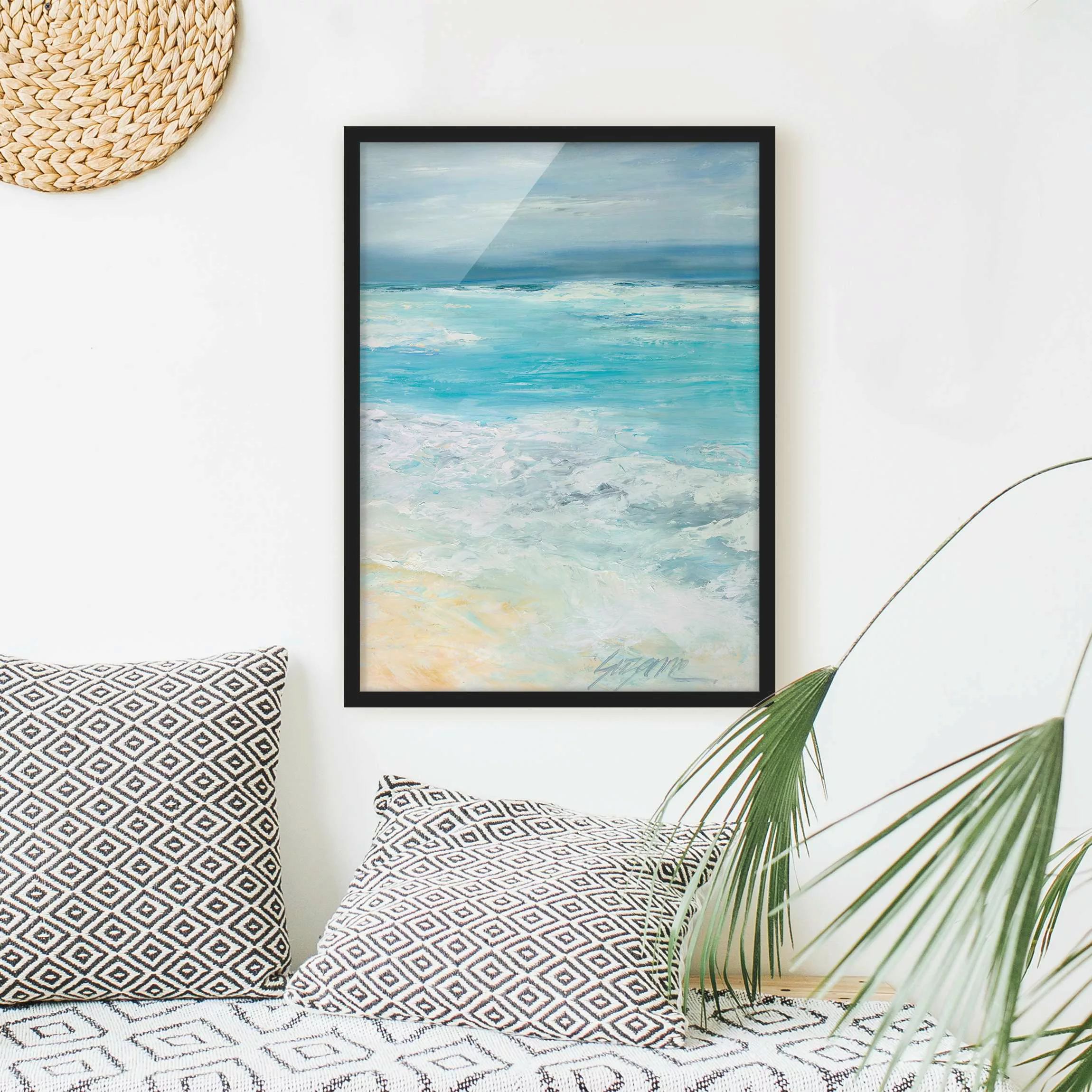 Bild mit Rahmen Strand - Hochformat Sturm auf dem Meer II günstig online kaufen