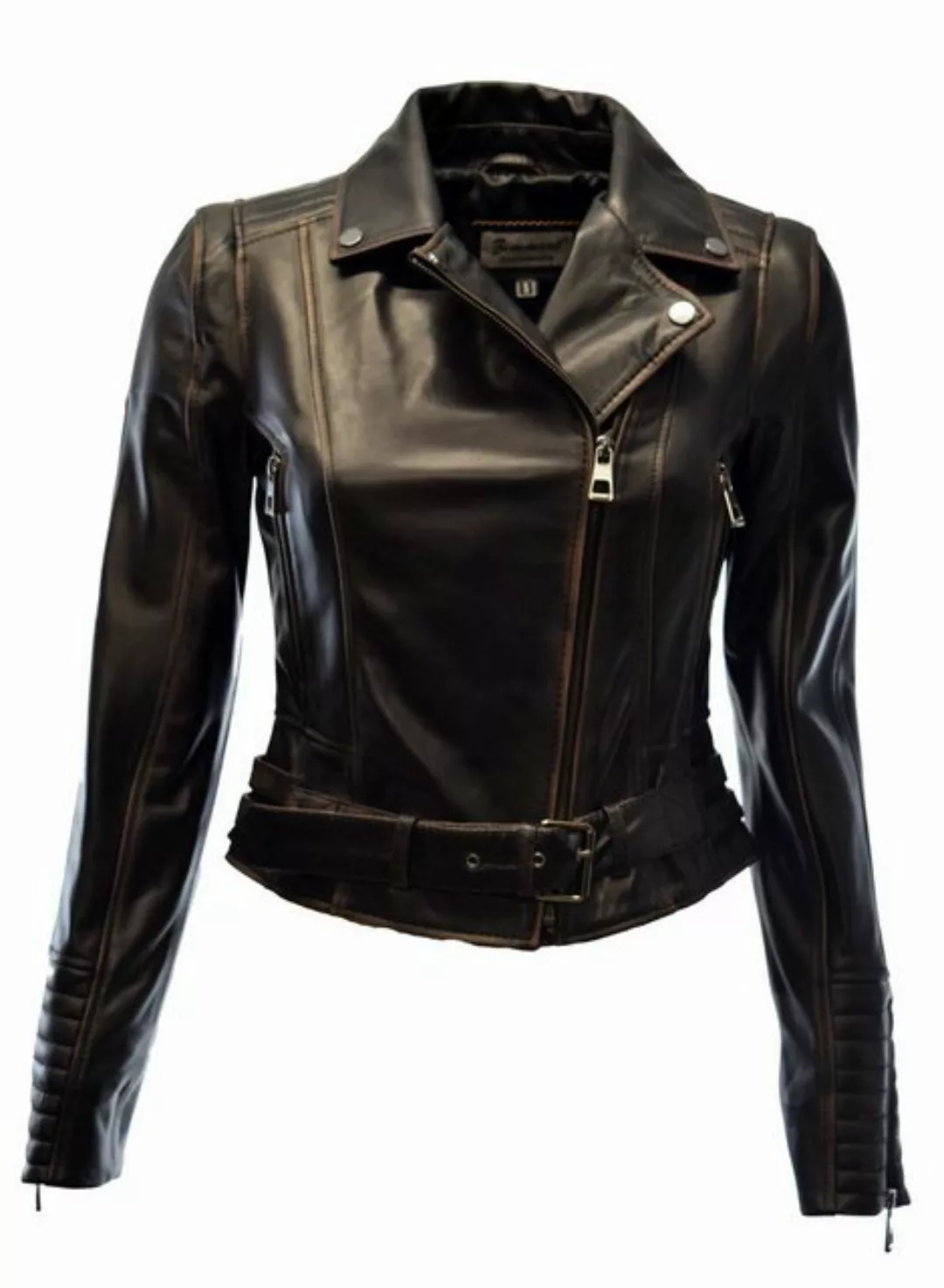 Zimmert Leather Lederjacke Jenny Damen,cropped, Biker, Schwarz,Braun,washed günstig online kaufen