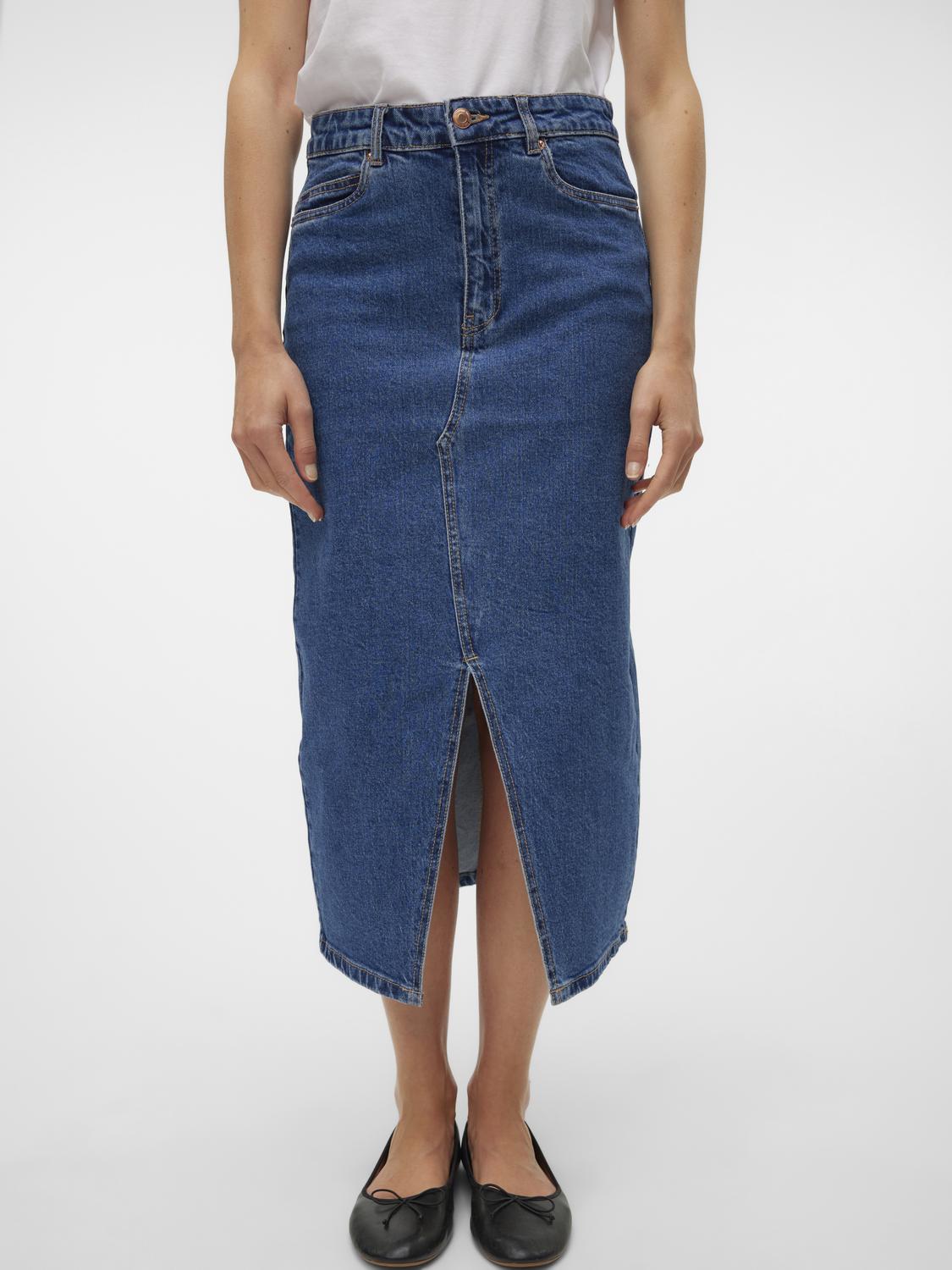 Vero Moda Maxirock "VMVERI HR CALF DENIM SKIRT GA NOOS" günstig online kaufen