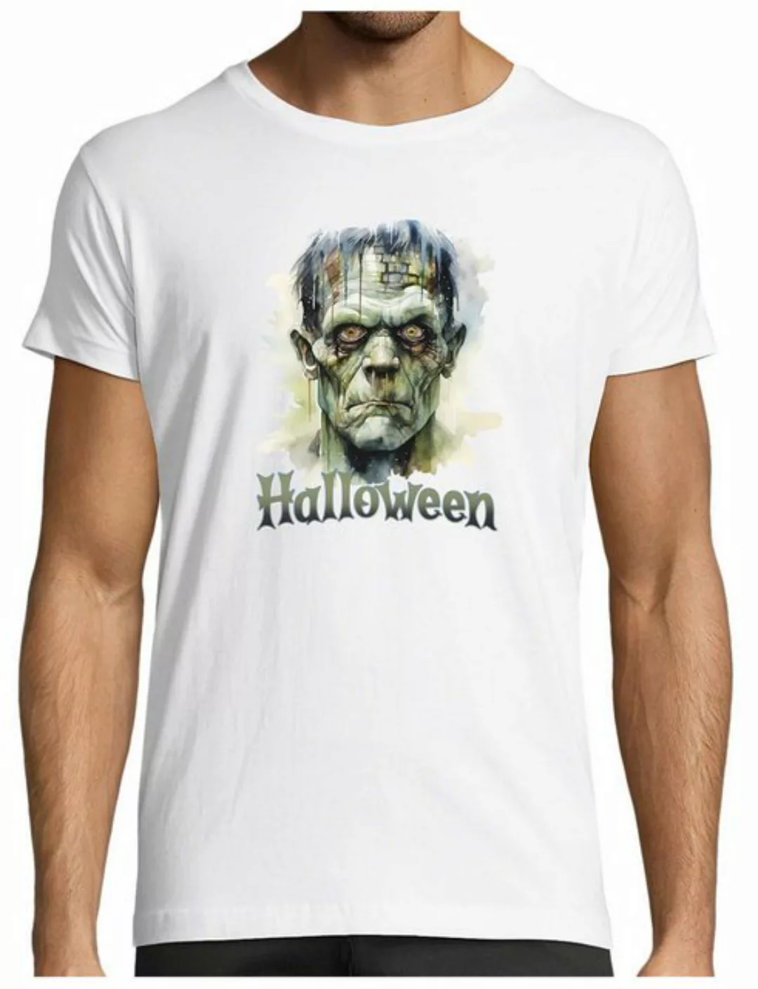 MyDesign24 T-Shirt Herren Halloween Shirt detailreiches Monsterdesign Frank günstig online kaufen