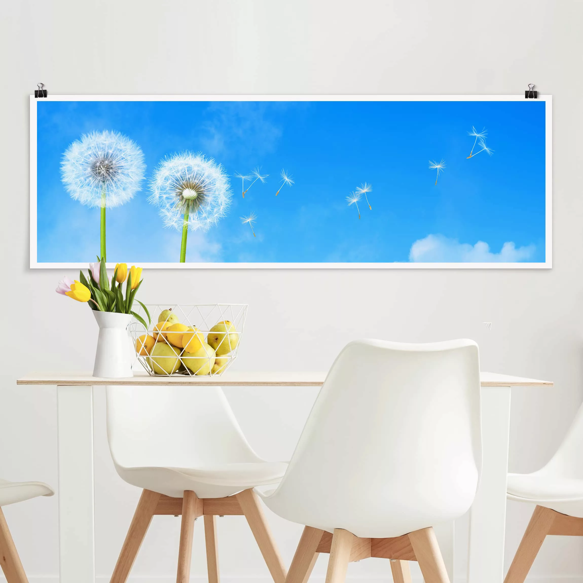 Panorama Poster Blumen Flying Seeds günstig online kaufen
