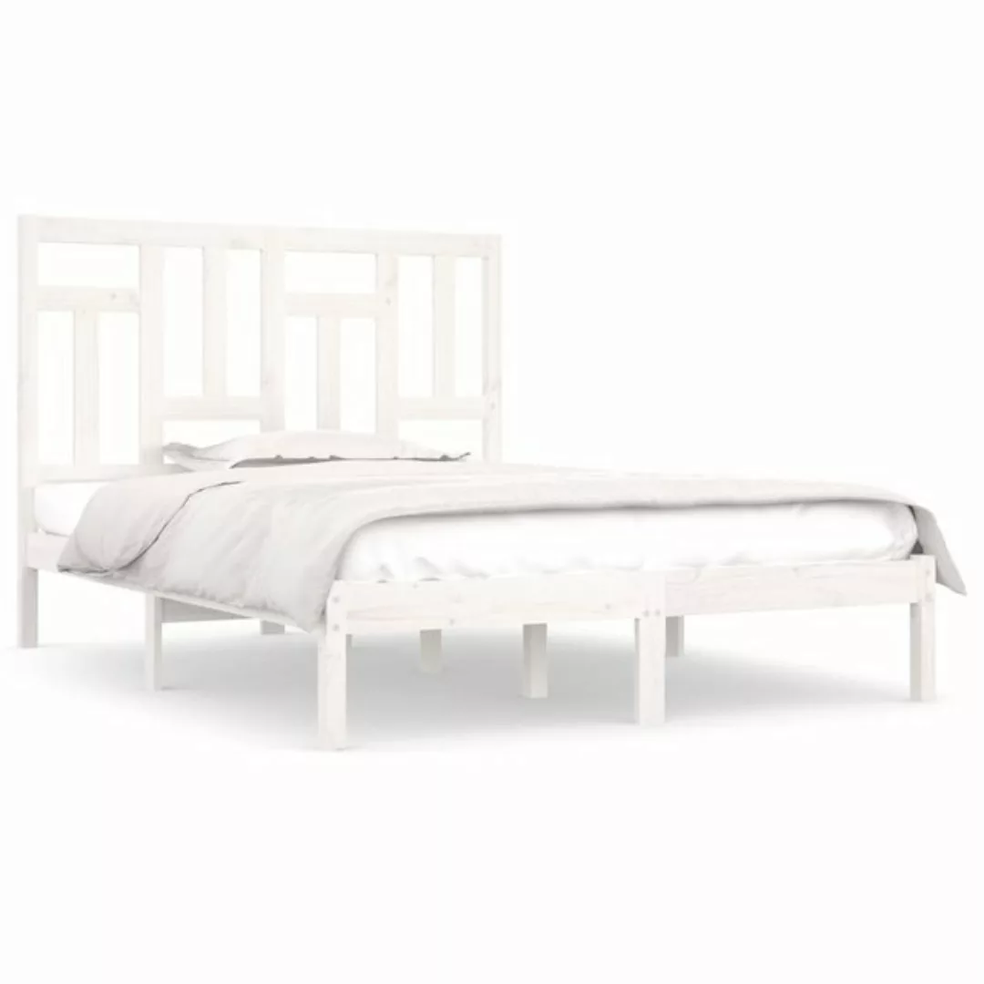 furnicato Bett Massivholzbett Weiß Kiefer 200x200 cm günstig online kaufen