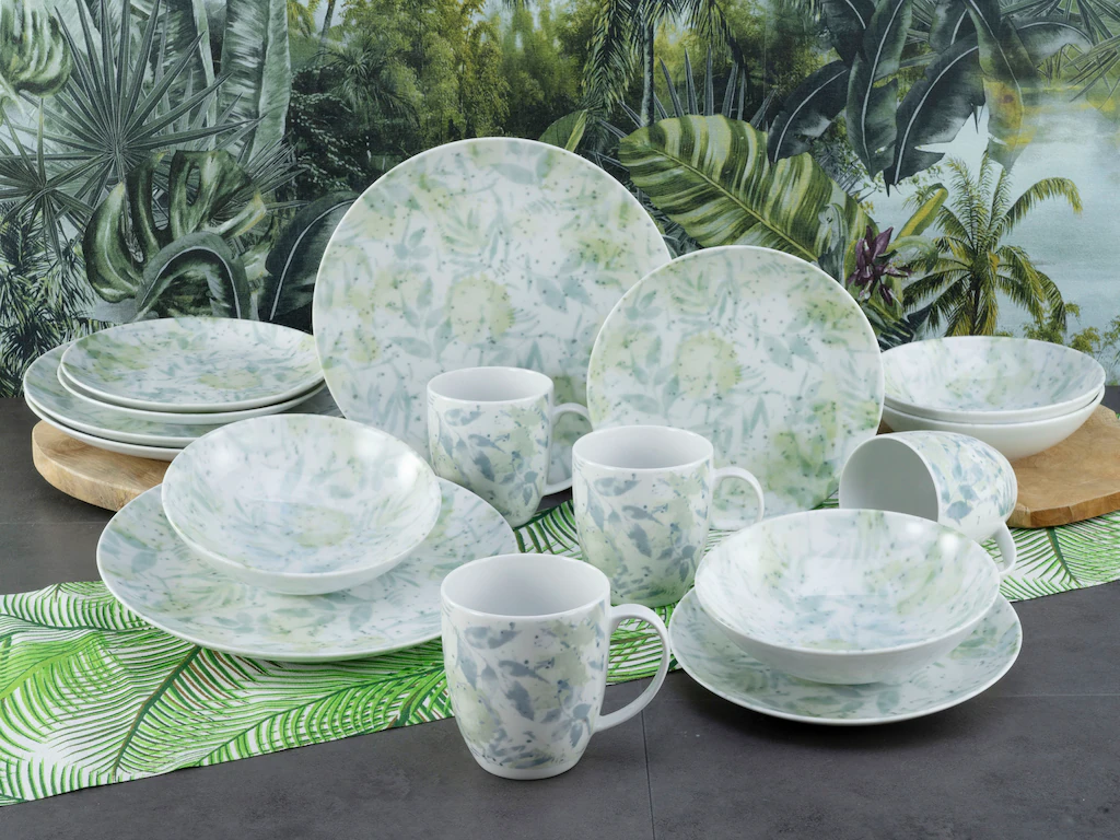 CreaTable Kombiservice Tropical - Serie Home multicolor Porzellan 16 tlg. günstig online kaufen