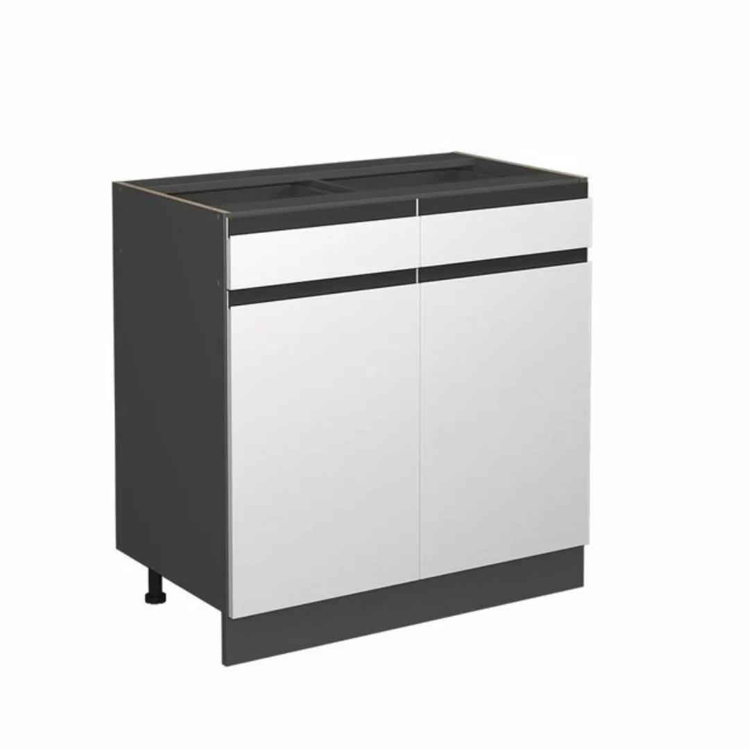 Vicco Unterschrank R-Line, Weiß/Anthrazit, AP Marmor günstig online kaufen