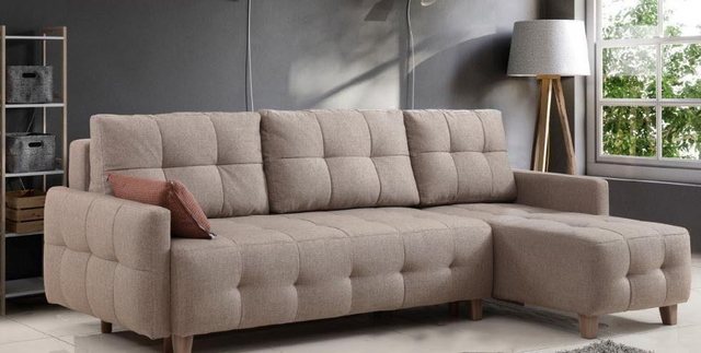 JVmoebel Ecksofa Beiger Ecksofa Polster Wohnlandschaft Textilsofas L-Form G günstig online kaufen