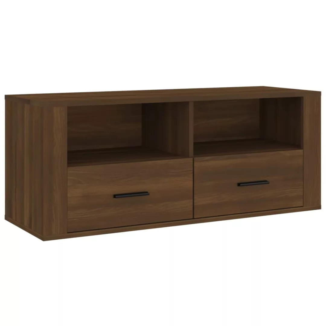 Vidaxl Tv-schrank Braun Eichen-optik 100x35x40 Cm Holzwerkstoff günstig online kaufen