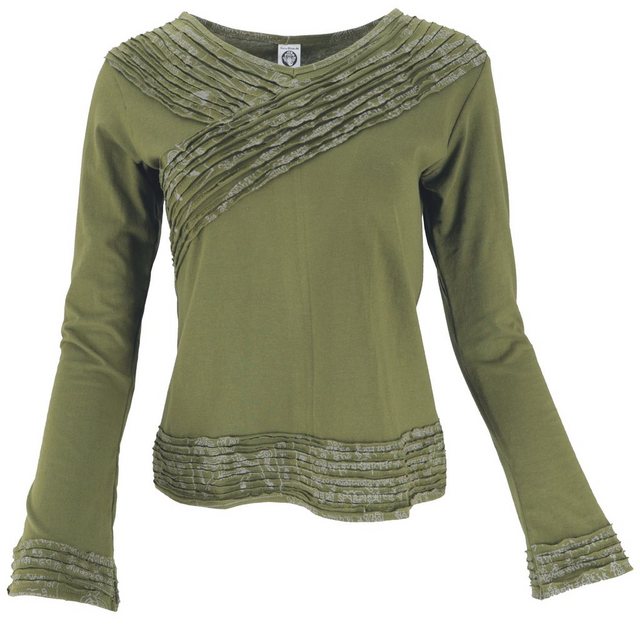 Guru-Shop Longsleeve Langarmshirt Boho-chic, Hare Krishna Mantra.. alternat günstig online kaufen