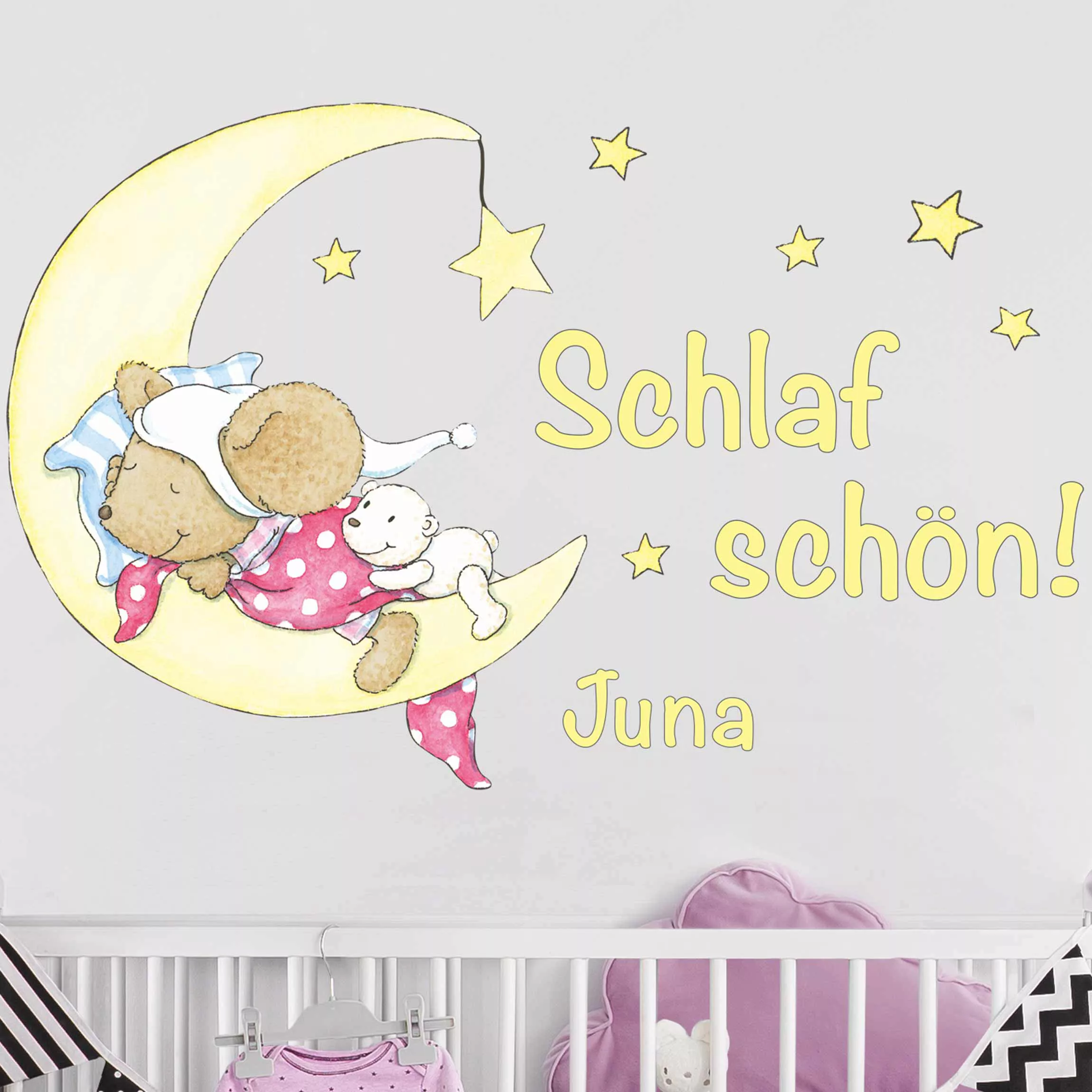 Wunschtext-Wandtattoo Kinderzimmer Steinbeck - Lillebi Schlaf Schön! günstig online kaufen