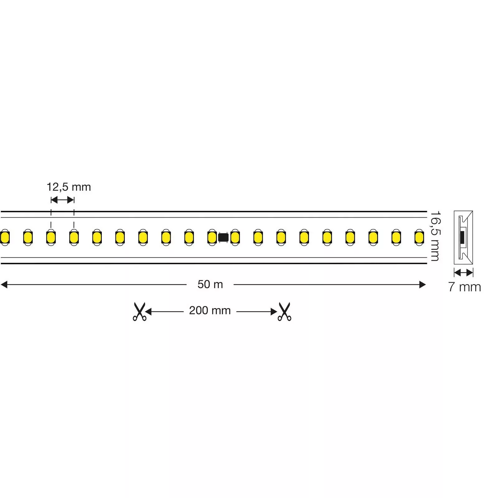 SLC LED-Strip 230V Komplett-Set IP65 5m, 4.000K günstig online kaufen