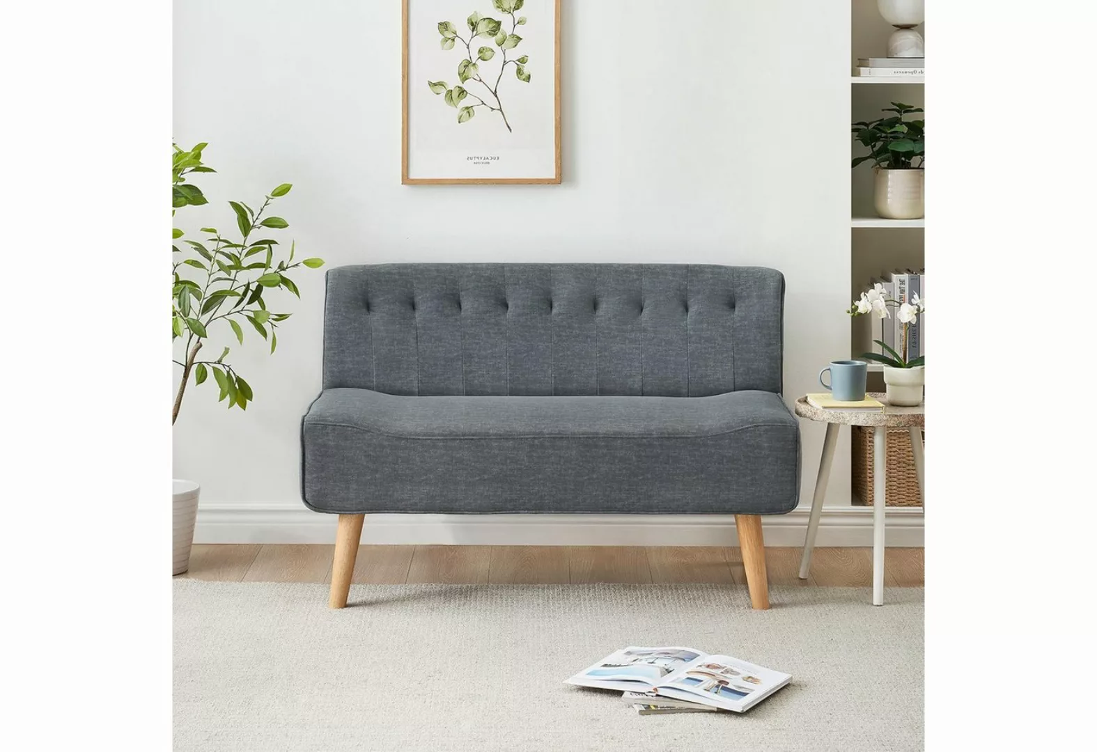 GarveeMore Loungesofa 2-Sitzer Stoffsofa Polstersofa, Retro-Look, Loungesof günstig online kaufen