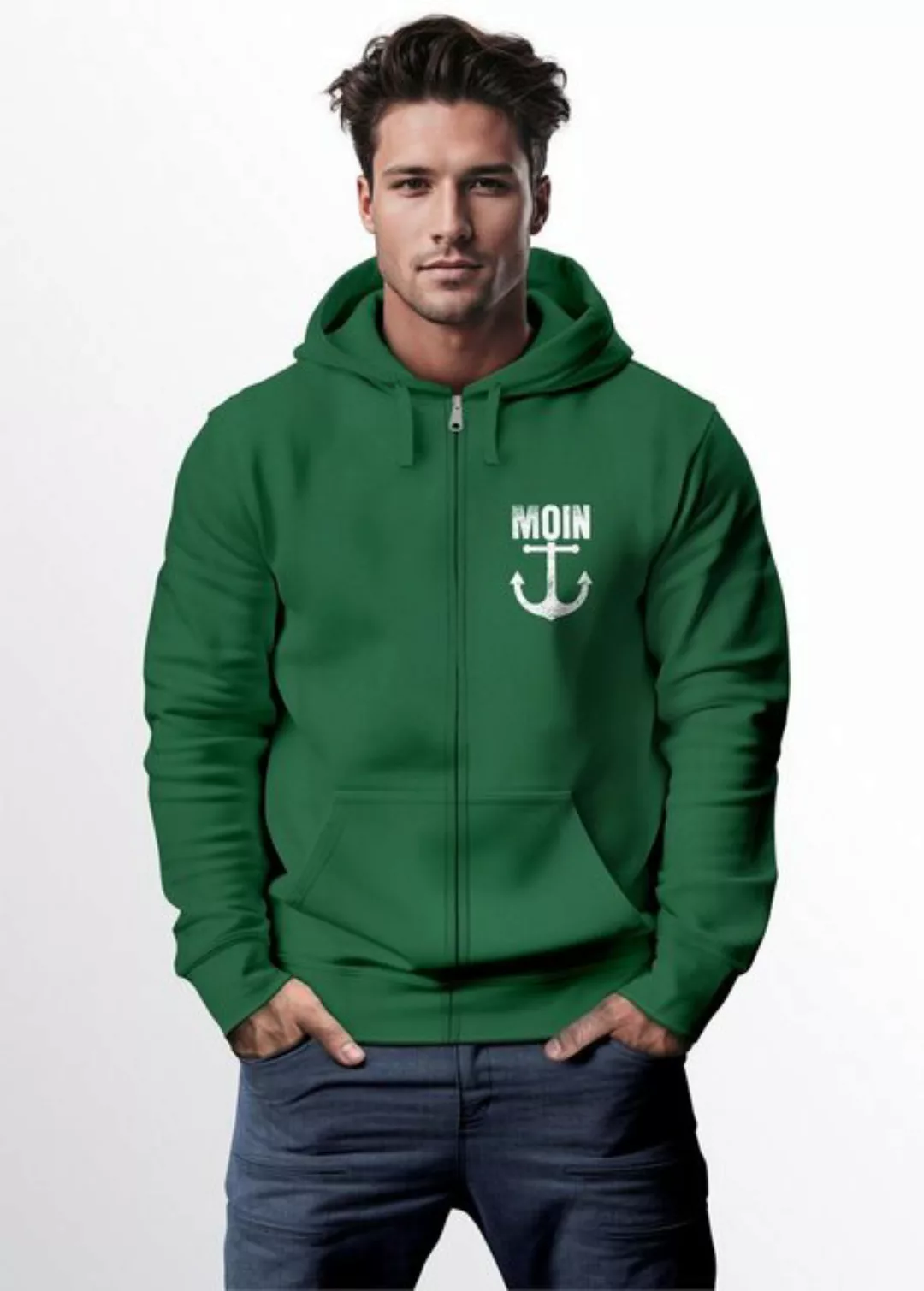 Neverless Sweatjacke Zip-Hoodie Herren Sweatjacke mit Kapuze Moin Nordisch günstig online kaufen