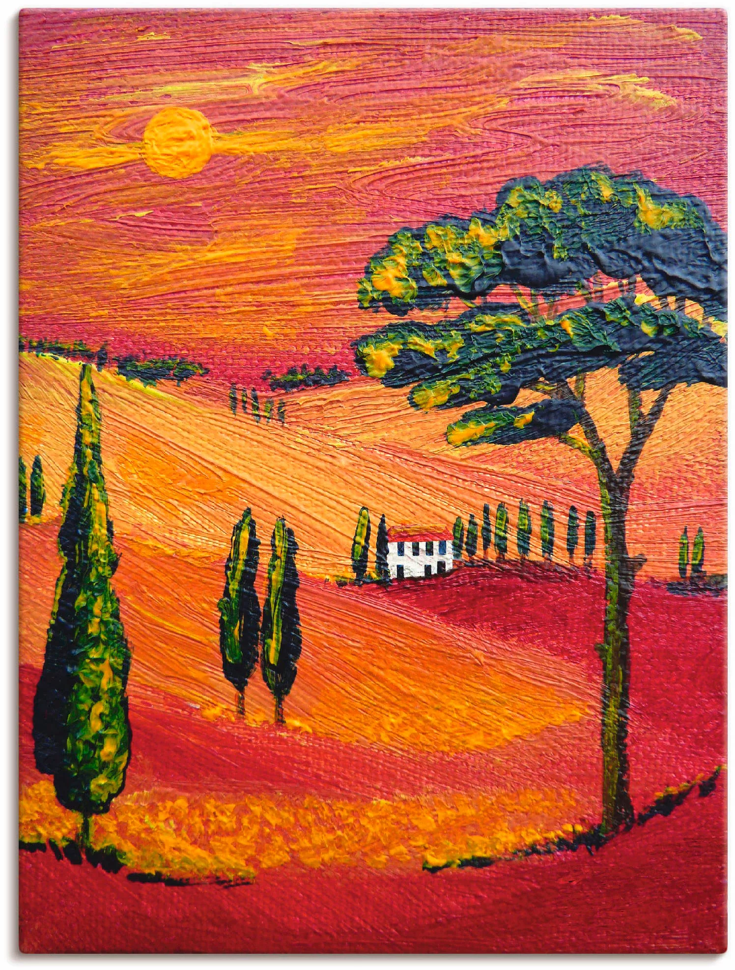 Artland Leinwandbild "Irgendwo in der Toskana/Toscana", Sonnenaufgang & -un günstig online kaufen