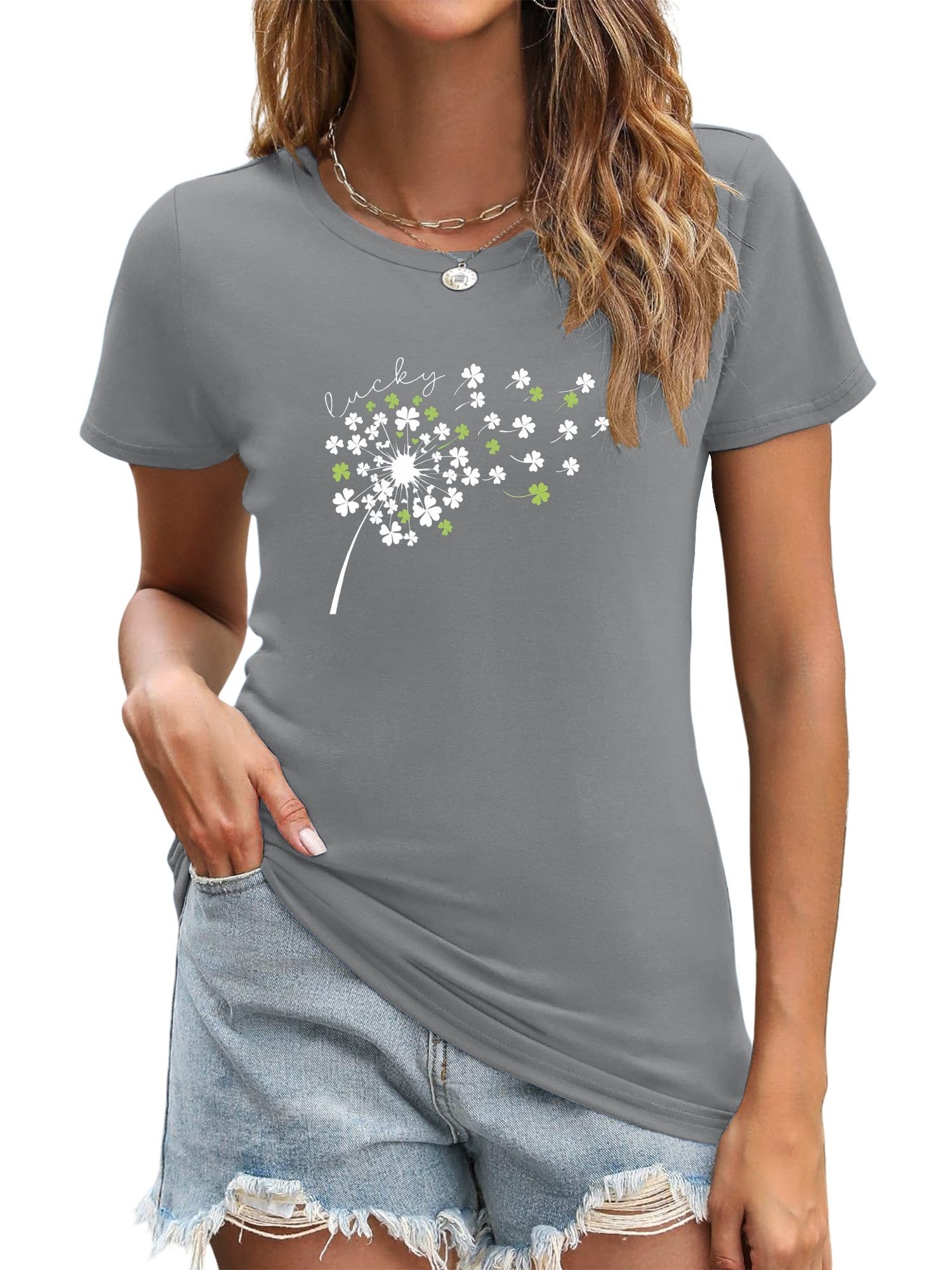 PYL Kurzarmshirt Damen Sommer Casual T-Shirt günstig online kaufen