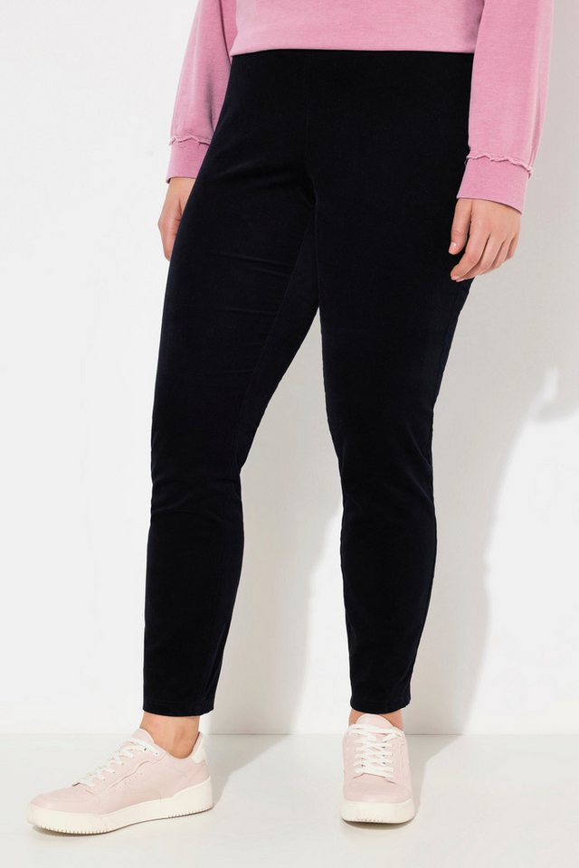 Ulla Popken Lederimitathose Cord-Jeggings Sienna schmales Bein Stretch günstig online kaufen