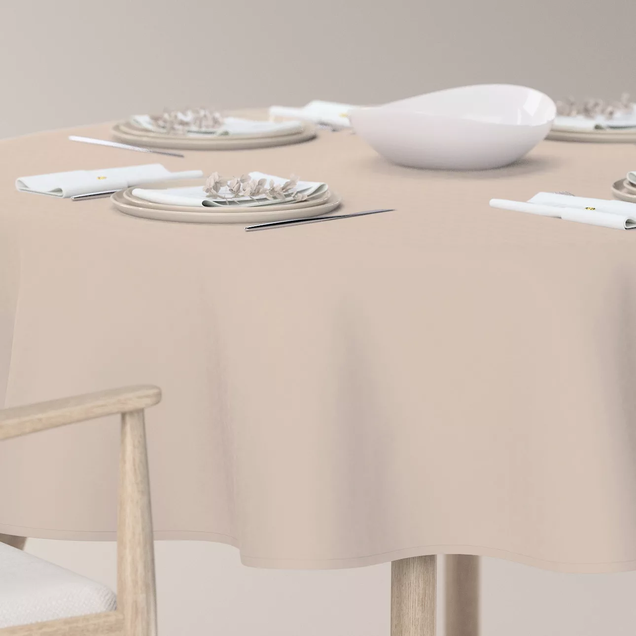 Runde Tischdecke, hellbeige, Crema (144-65) günstig online kaufen