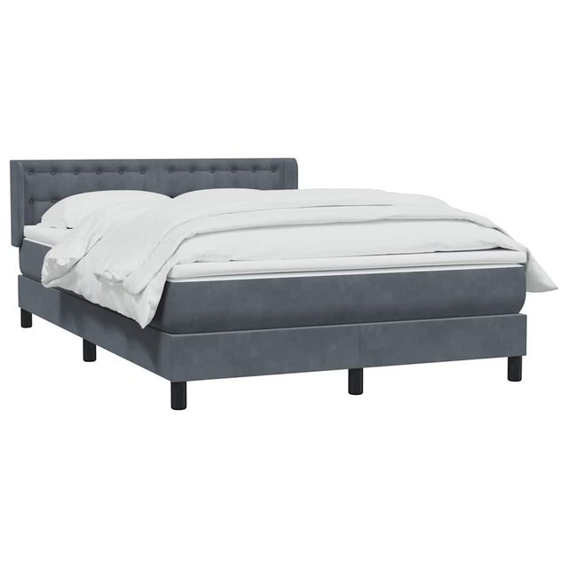 vidaXL Bett Boxspringbett mit Matratze Dunkelgrau 140x210 cm Samt günstig online kaufen