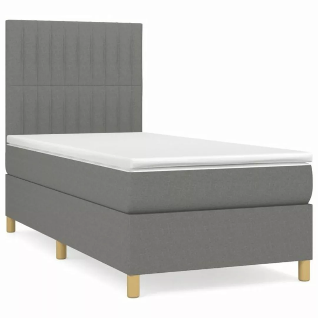 vidaXL Bettgestell Boxspringbett mit Matratze Dunkelgrau 80x200 cm Stoff Be günstig online kaufen