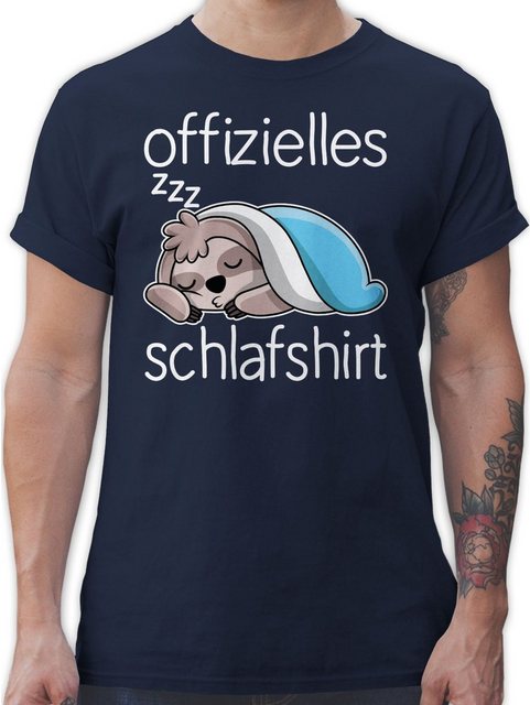 Shirtracer T-Shirt Offizielles Schlafshirt mit Faultier - weiß Sprüche Stat günstig online kaufen