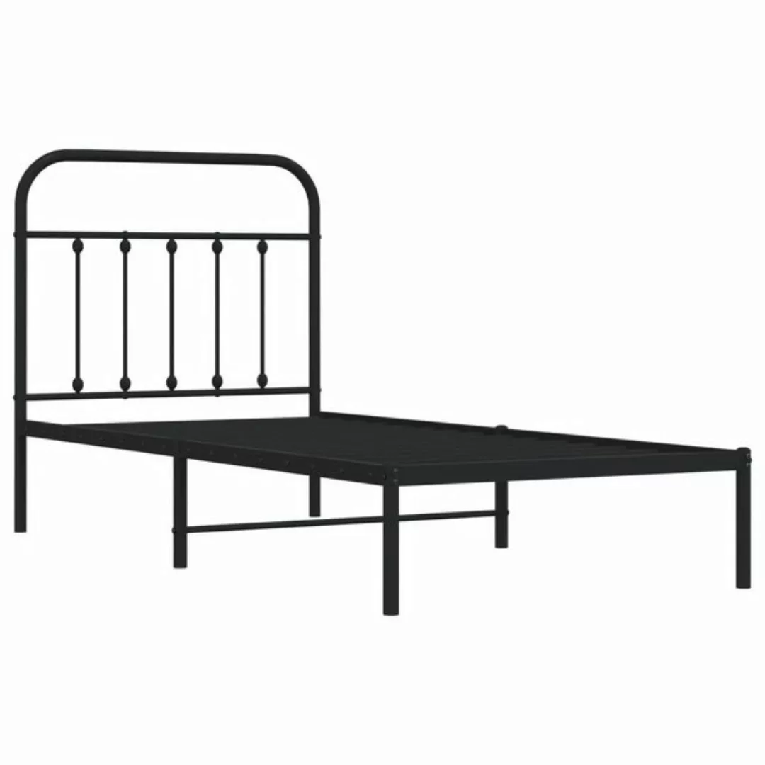 vidaXL Bett Bettgestell mit Kopfteil Metall Schwarz 90x190 cm günstig online kaufen