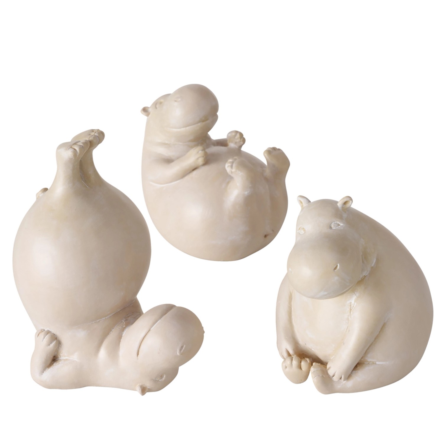 Boltze Figur Hippo 3-fach Sortiert 12 cm x 7 cm x 9 cm Beige günstig online kaufen