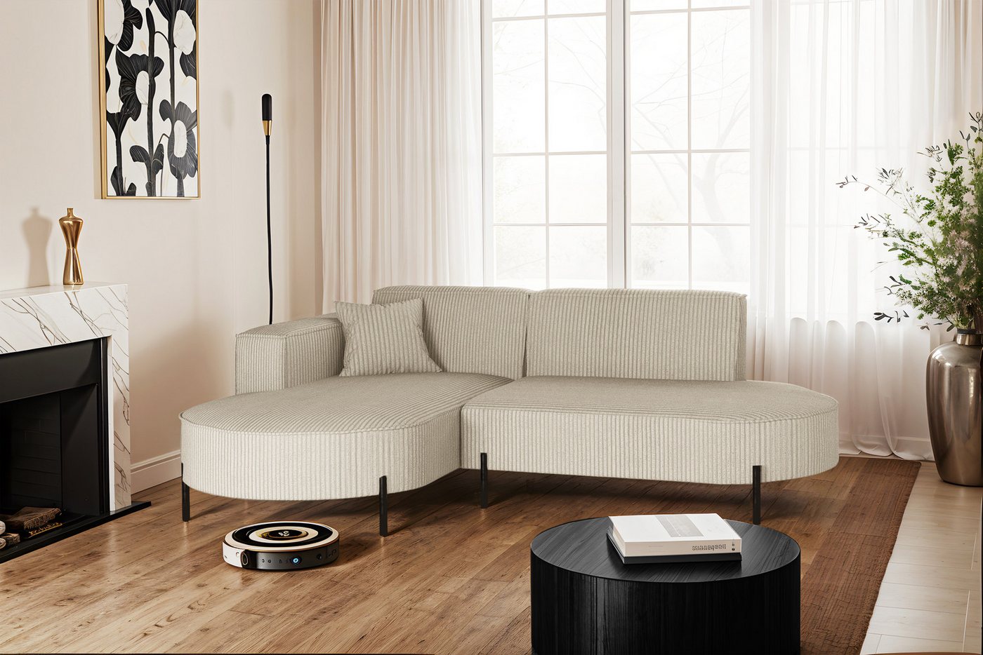 Kaiser Möbel Ecksofa Sofa L-Form Designer Modena Rein stoff Noel, Quelle, P günstig online kaufen