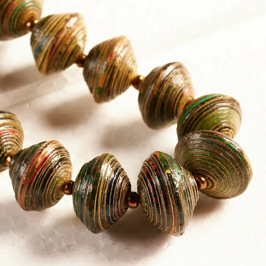 Klassische Halskette Aus Papierperlen "Mara" günstig online kaufen