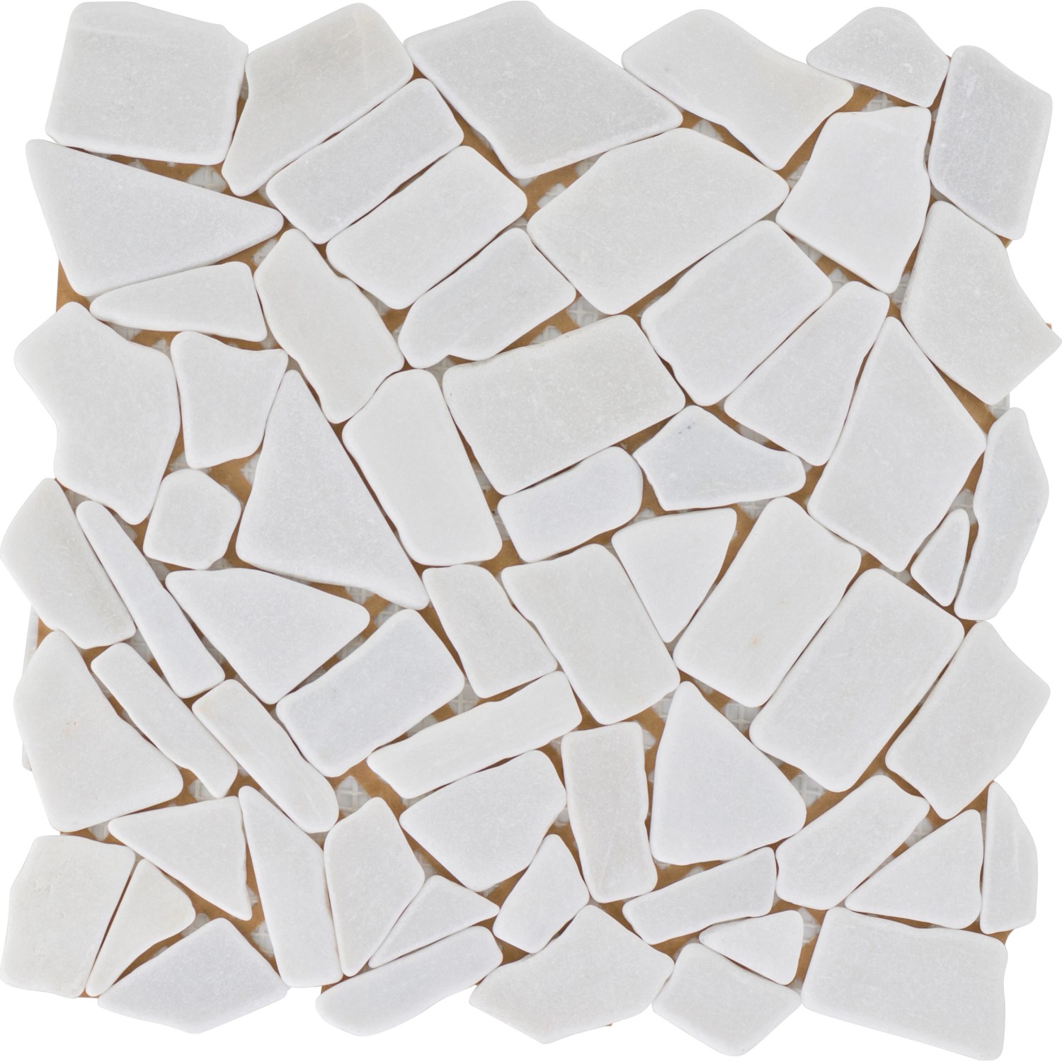 Bruchmosaikmatte Carrara Polygonal Weiß 30,5 cm x 30,5 cm günstig online kaufen